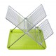 Foldable dish rack with colored translucent tray