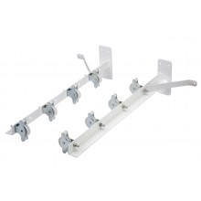 White plastic coated wall fixed clothes airer- 8 pulleys